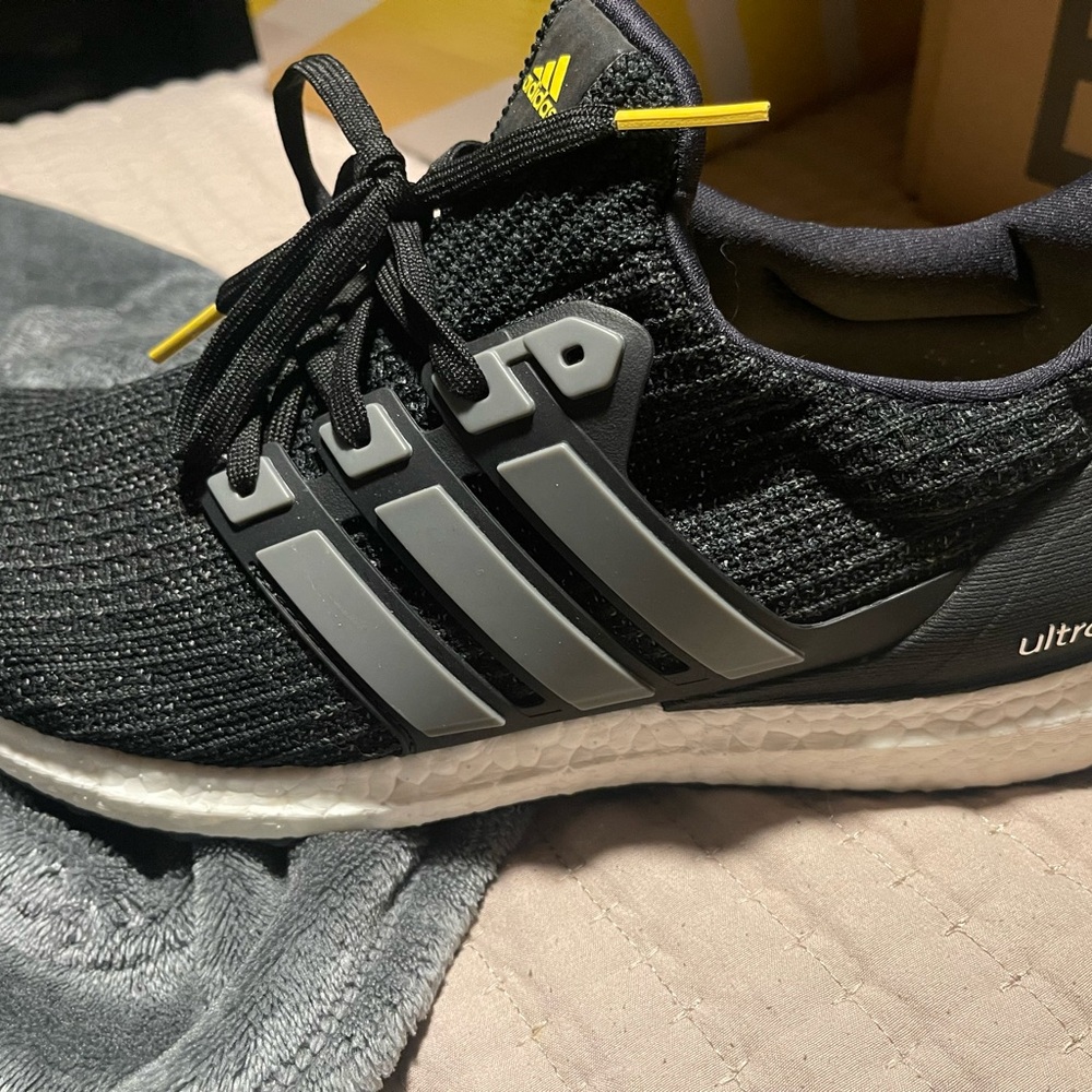 Adidas Men's Black and Gray Ultraboost Shoes